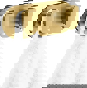 2-Hook Robe Hook in Vibrant Brushed Moderne Brass